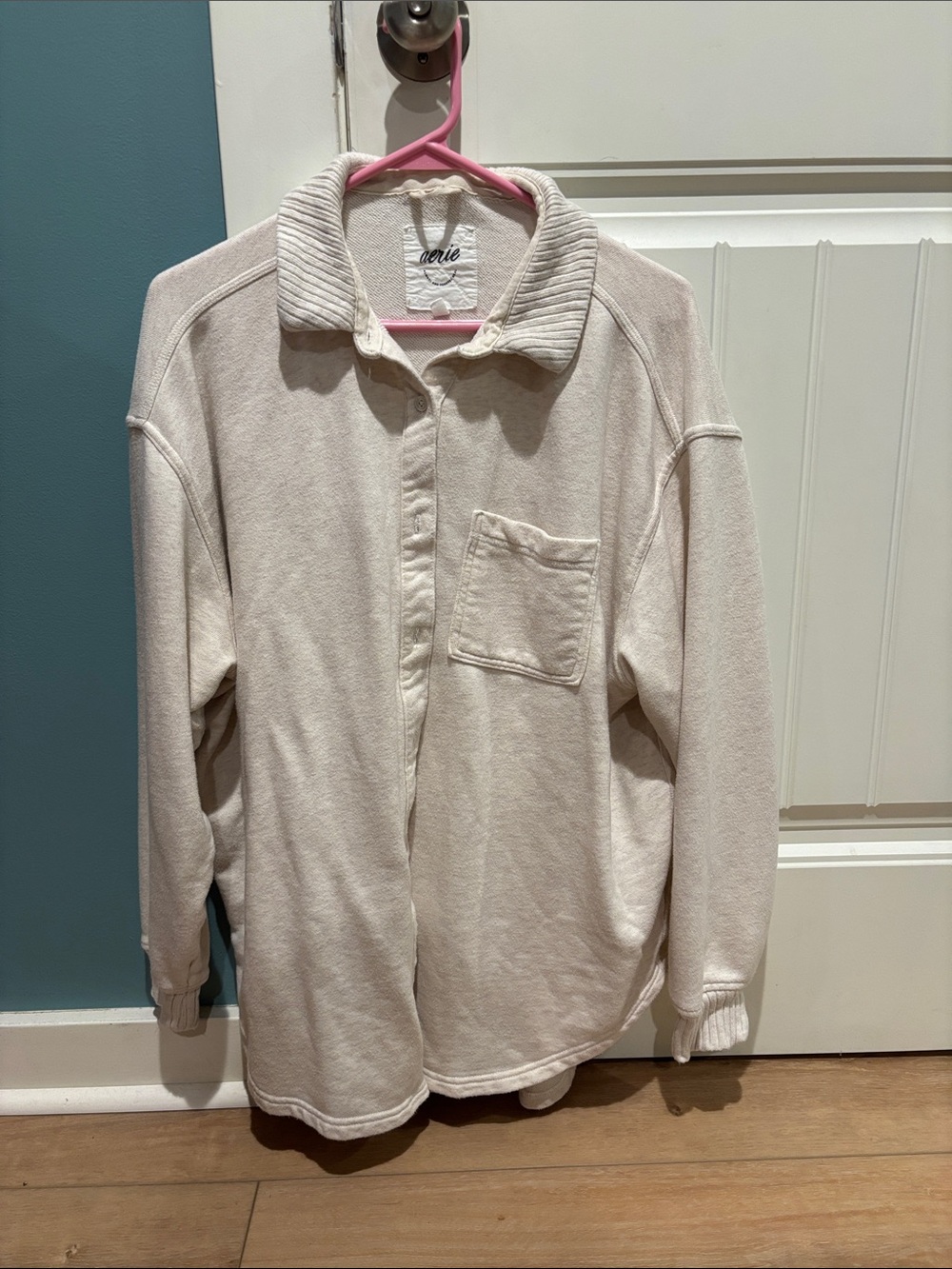 Aerie Lumberjane Oversized Cotton Blend Button Up